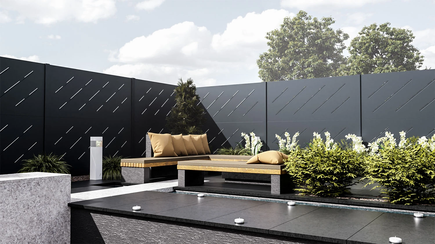 Element lateral pentru gard panel - Fără întreținere